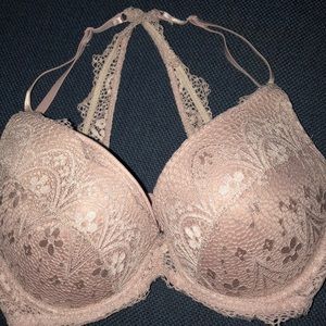 Lace cross back bra